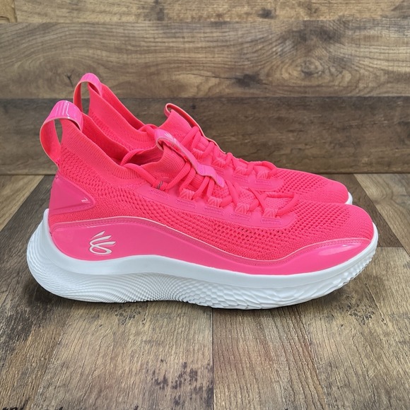 Under Armour Curry 8 NM Team Pink White Basketball Shoes 3024785-606 Mens 11.5
